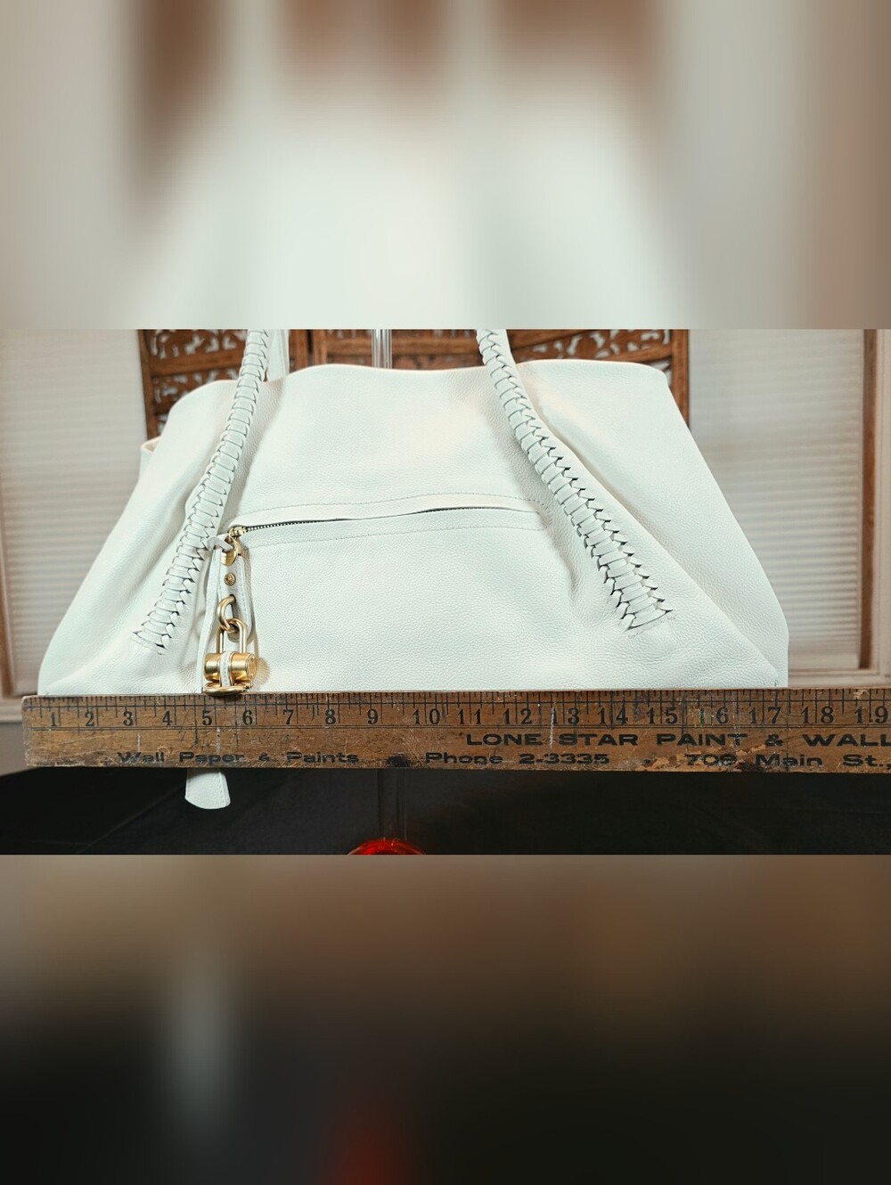 Salvatore Ferragamo White Soft Leather Shoulder Bag. Beautiful braided straps. - Picture 10 of 16